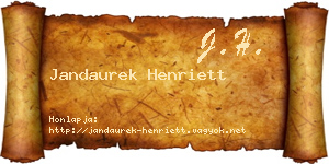 Jandaurek Henriett névjegykártya